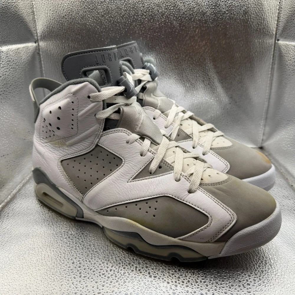 Size 12 Jordan 6 Retro‎ Low Cool Gray White Mens Basketball Shoes CT8529-100